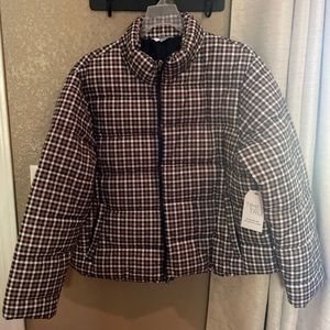 Plaid Puffer Jacket NWT